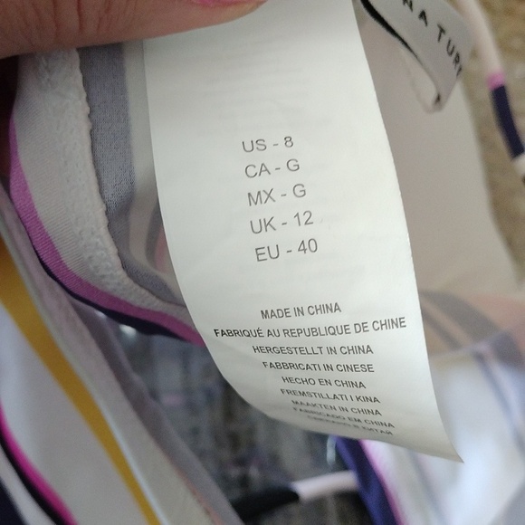 Trina Turk Treasure Cove Printed Longline Bikini Top, Multicolor, size 8 - Picture 5 of 10